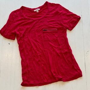 Zenana Outfitters Red Short Sleeve Pocket Tee